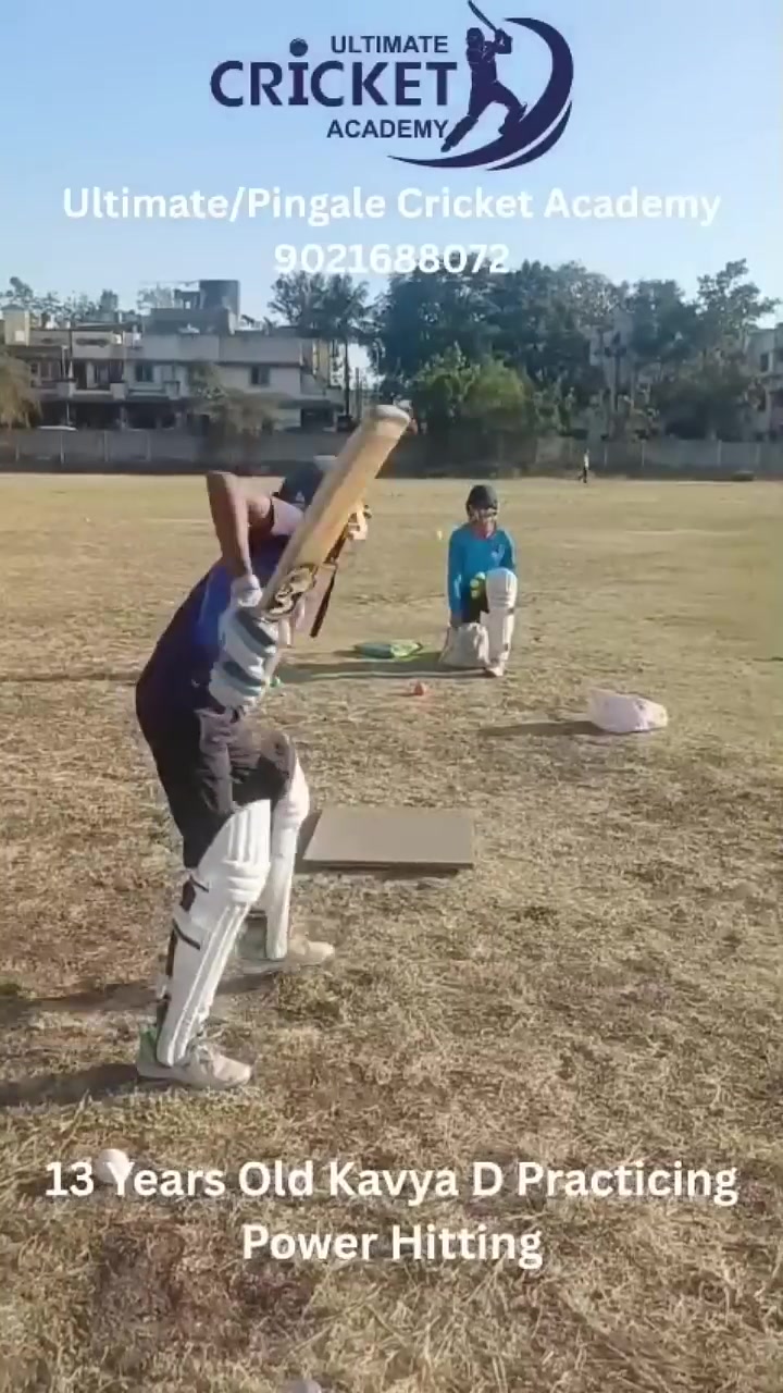 Player practicing power hitting drills