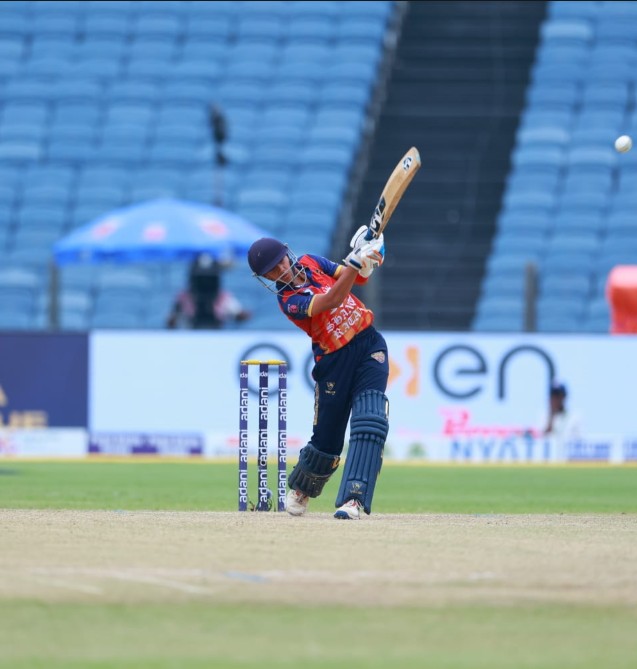 Player playing an attacking shot in a match